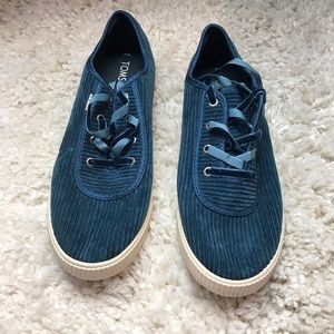 WOMENS TOMS CARMEL ATLANTIC CORDUROY SNEAKERS SZ 6